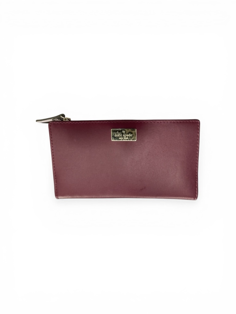 kate spade plum Leather Zip Wallet